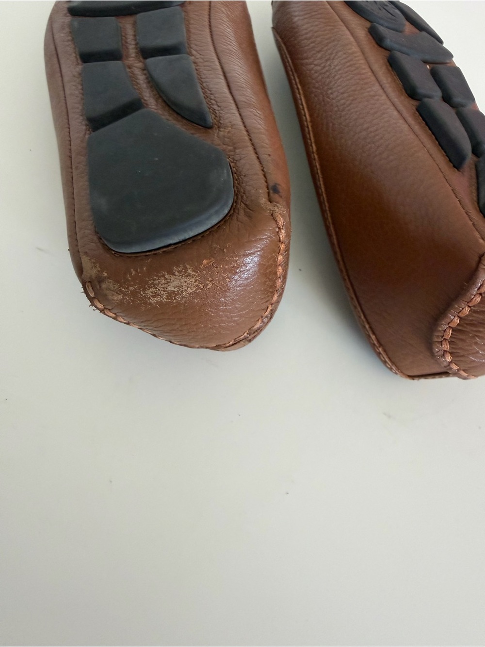 Michael Kors Brown Leather MK Logo Driving Loafers Size 7 Fair - Picture 5 of 5